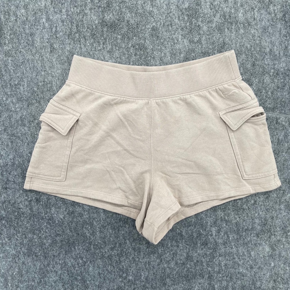 Hollister Ultra High-Rise Cargo Sweat Shorts Womens Small Tan Beige